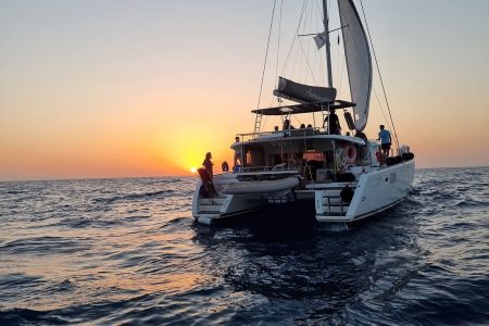Catamaran Sailing from Hersonissos, Sunset